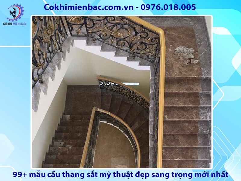 99+ mẫu cầu thang sắt mỹ thuật đẹp sang trọng mới nhất 2024 