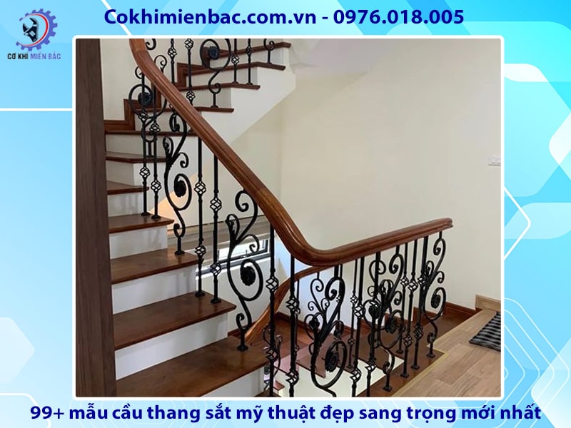 99+ mẫu cầu thang sắt mỹ thuật đẹp sang trọng mới nhất 2024 