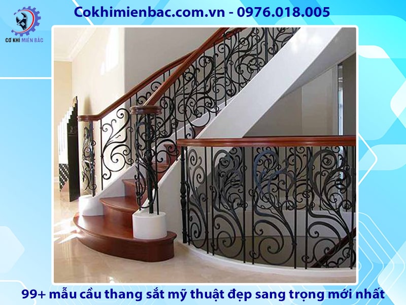 99+ mẫu cầu thang sắt mỹ thuật đẹp sang trọng mới nhất 2024