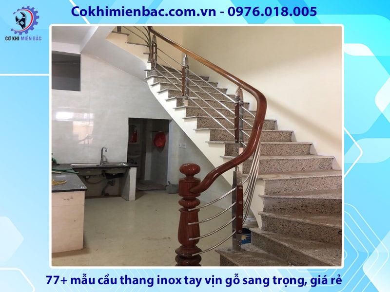 77+ mẫu cầu thang inox tay vịn gỗ sang trọng, giá rẻ 2024 