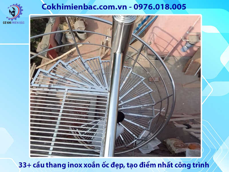 33+ cầu thang inox xoắn ốc đẹp, tạo điểm nhất công trình