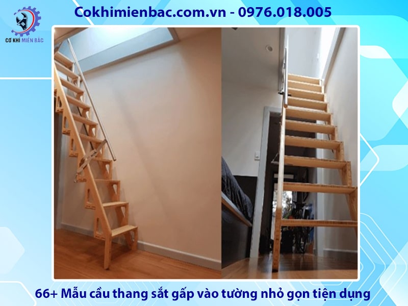 66+ Mẫu cầu thang sắt gấp vào tường nhỏ gọn tiện dụng