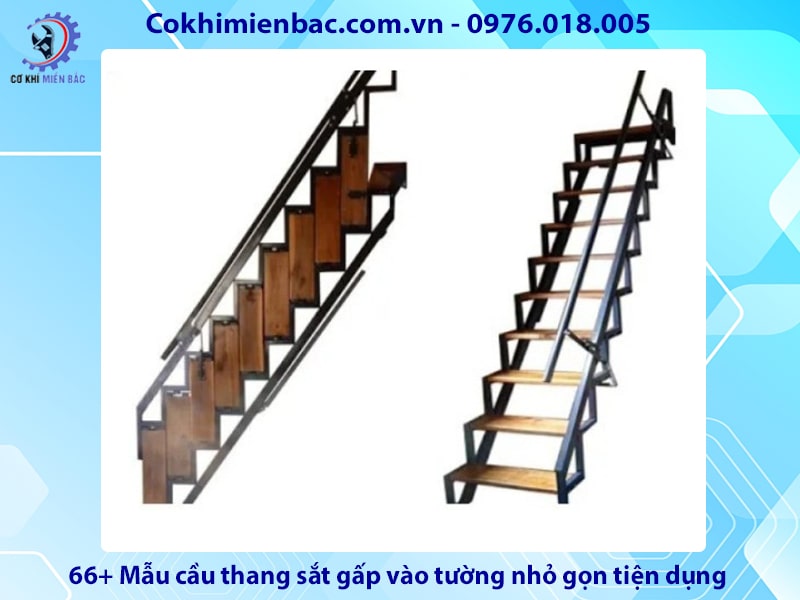 66+ Mẫu cầu thang sắt gấp vào tường nhỏ gọn tiện dụng