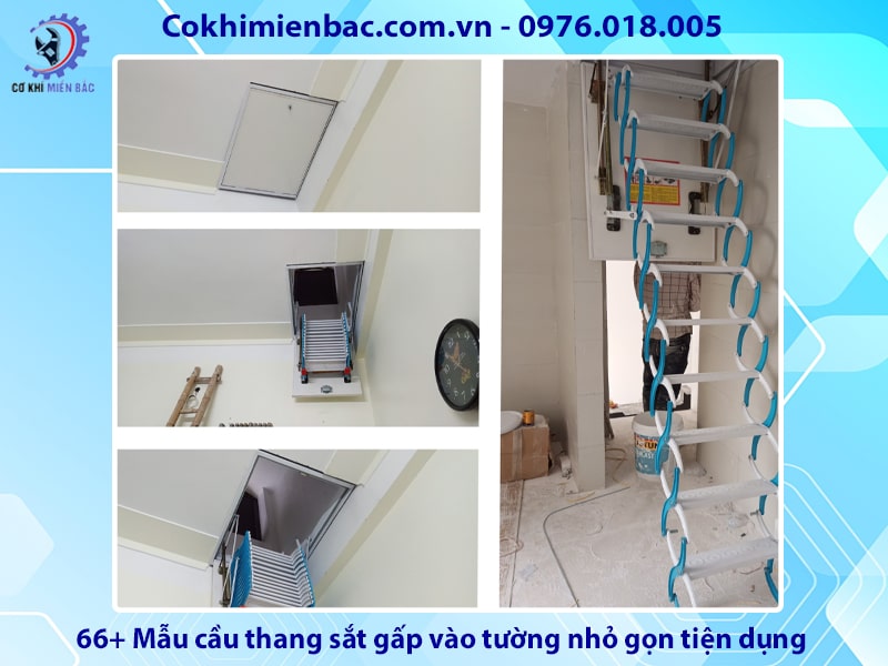 66+ Mẫu cầu thang sắt gấp vào tường nhỏ gọn tiện dụng