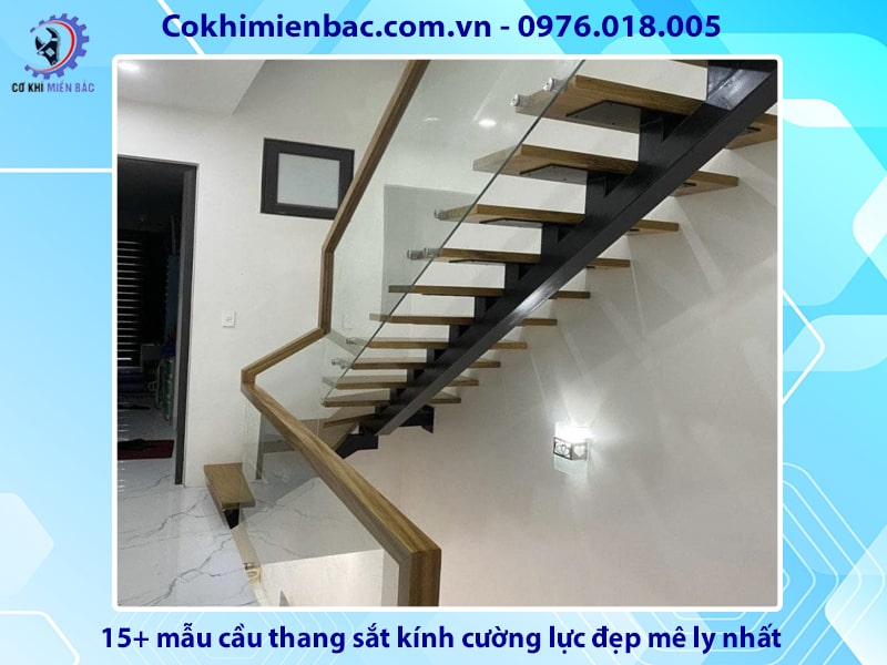 15+ mẫu cầu thang sắt kính cường lực đẹp mê ly nhất