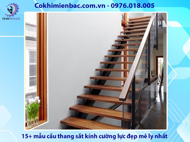 15+ mẫu cầu thang sắt kính cường lực đẹp mê ly nhất