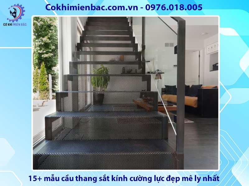 15+ mẫu cầu thang sắt kính cường lực đẹp mê ly nhất