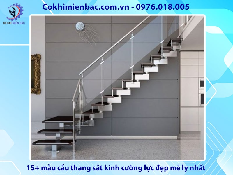 15+ mẫu cầu thang sắt kính cường lực đẹp mê ly nhất