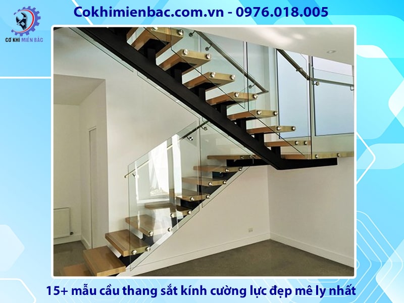 15+ mẫu cầu thang sắt kính cường lực đẹp mê ly nhất