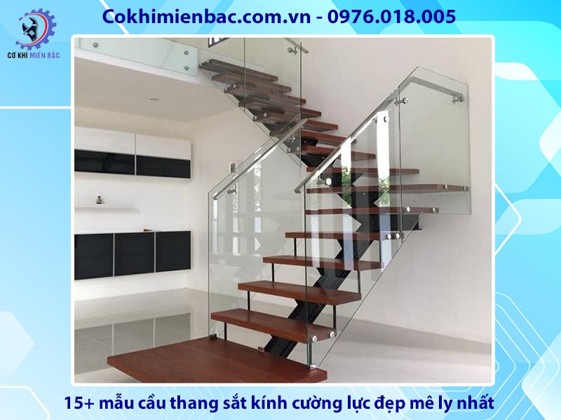 15+ mẫu cầu thang sắt kính cường lực đẹp mê ly nhất