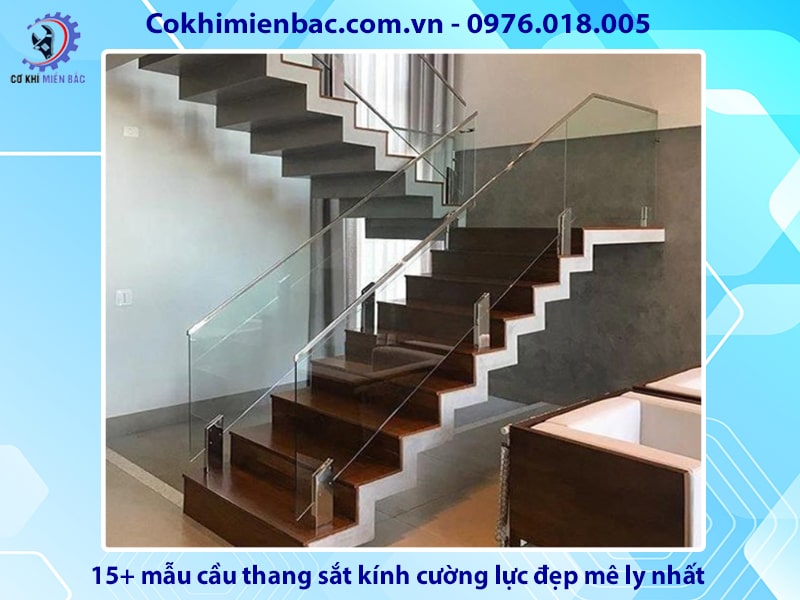 15+ mẫu cầu thang sắt kính cường lực đẹp mê ly nhất