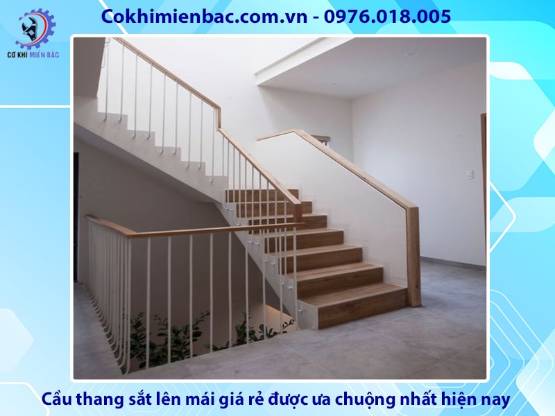 Cầu thang sắt lên mái giá rẻ được ưa chuộng nhất hiện nay