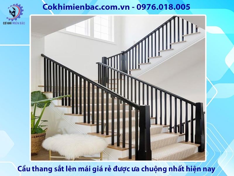 Cầu thang sắt lên mái giá rẻ được ưa chuộng nhất hiện nay