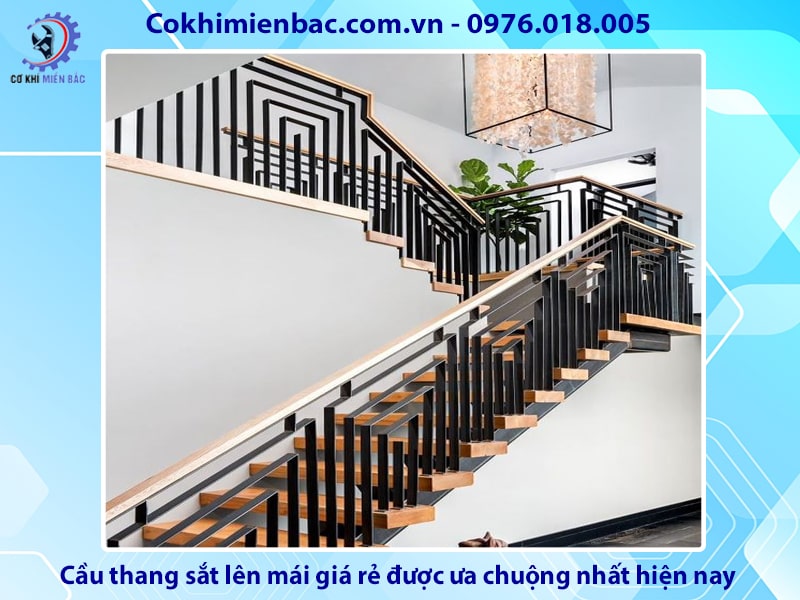 Cầu thang sắt lên mái giá rẻ được ưa chuộng nhất hiện nay