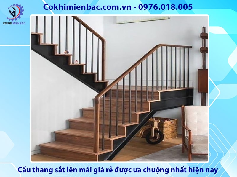 Cầu thang sắt lên mái giá rẻ được ưa chuộng nhất hiện nay