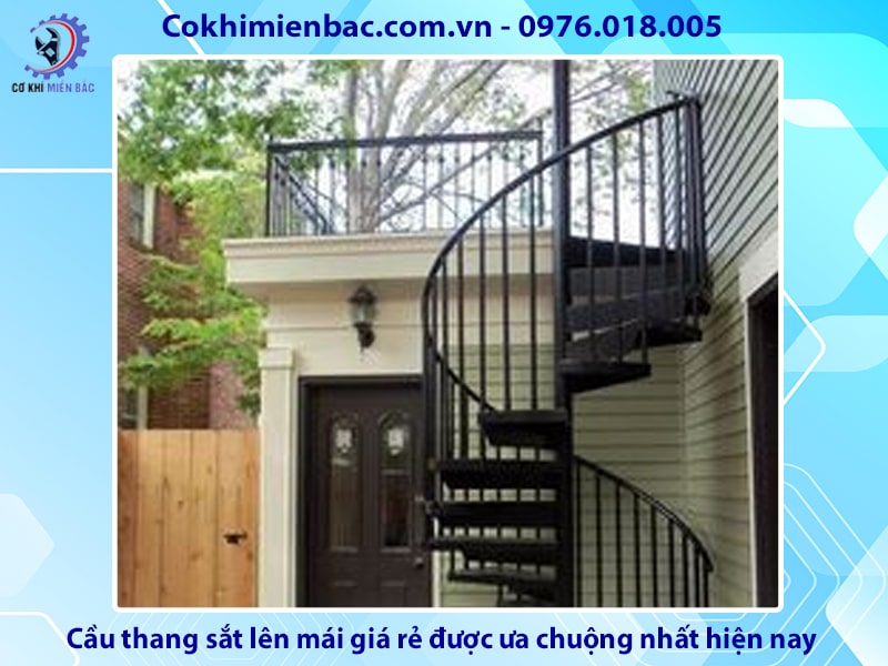 Cầu thang sắt lên mái giá rẻ được ưa chuộng nhất hiện nay