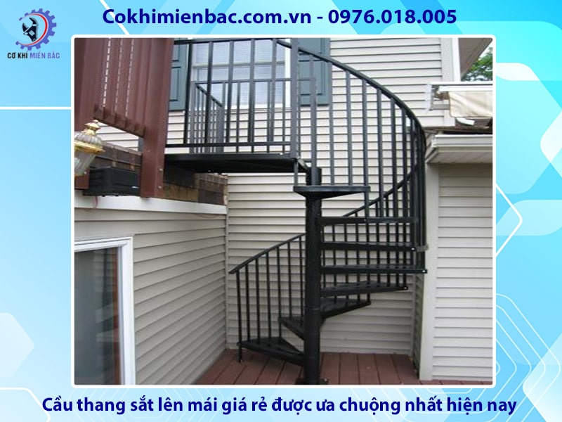 Cầu thang sắt lên mái giá rẻ được ưa chuộng nhất hiện nay