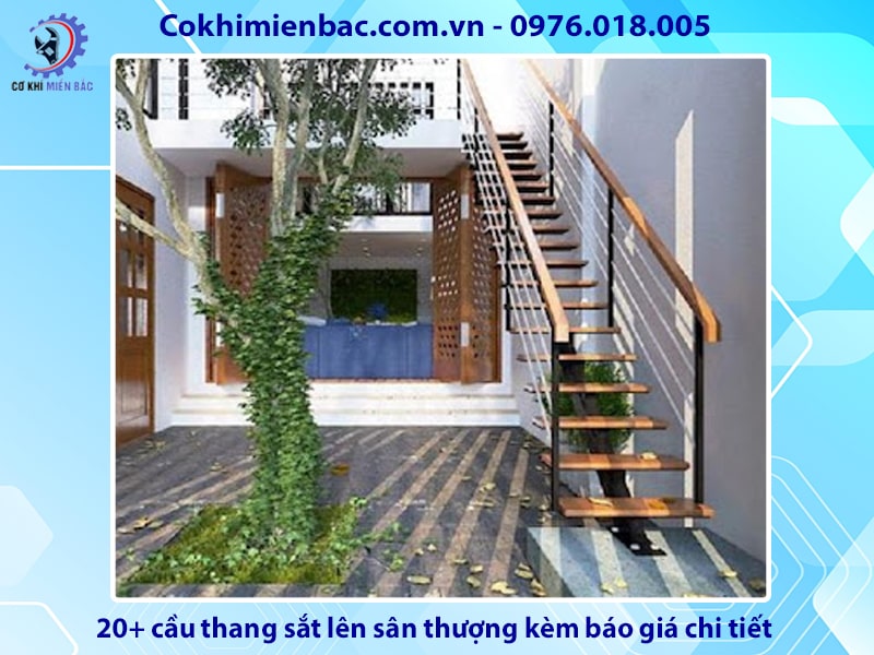 20+ cầu thang sắt lên sân thượng kèm báo giá chi tiết