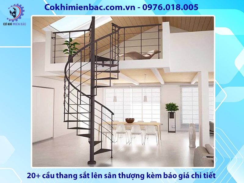 20+ cầu thang sắt lên sân thượng kèm báo giá chi tiết