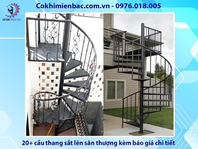 20+ cầu thang sắt lên sân thượng kèm báo giá chi tiết