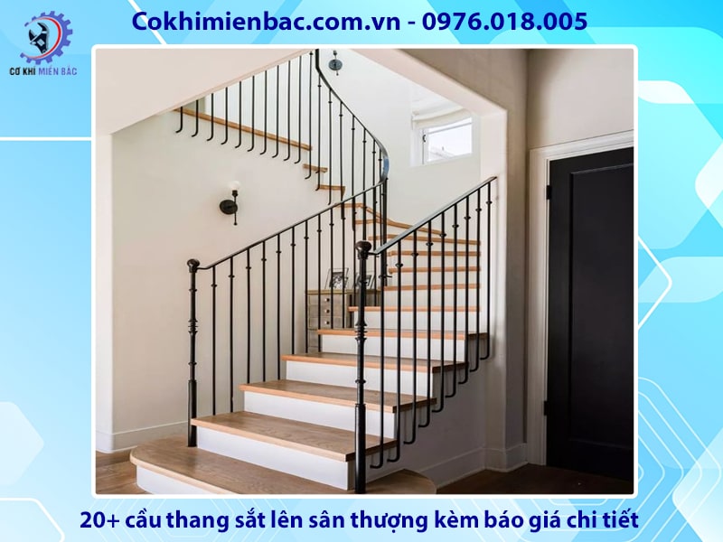 20+ cầu thang sắt lên sân thượng kèm báo giá chi tiết