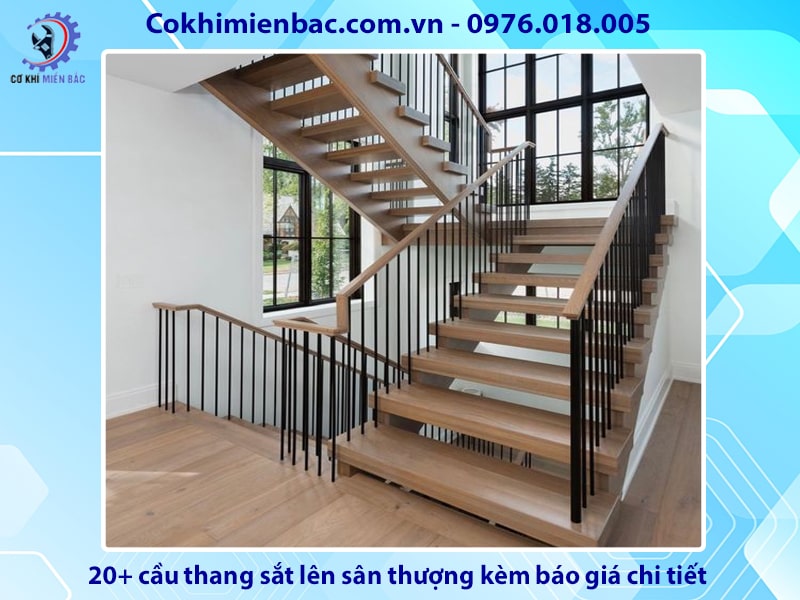 20+ cầu thang sắt lên sân thượng kèm báo giá chi tiết