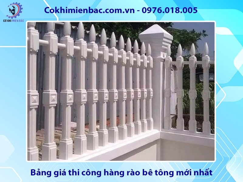 Bảng giá thi công hàng rào bê tông mới nhất năm 2024