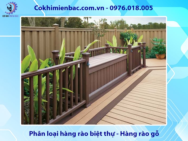 Phân loại hàng rào biệt thự - Hàng rào gỗ