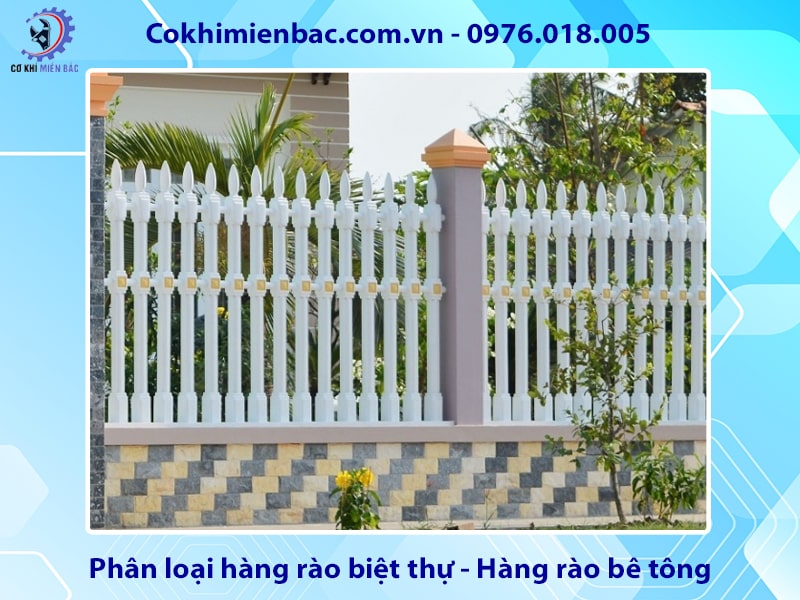 Phân loại hàng rào biệt thự - Hàng rào bê tông