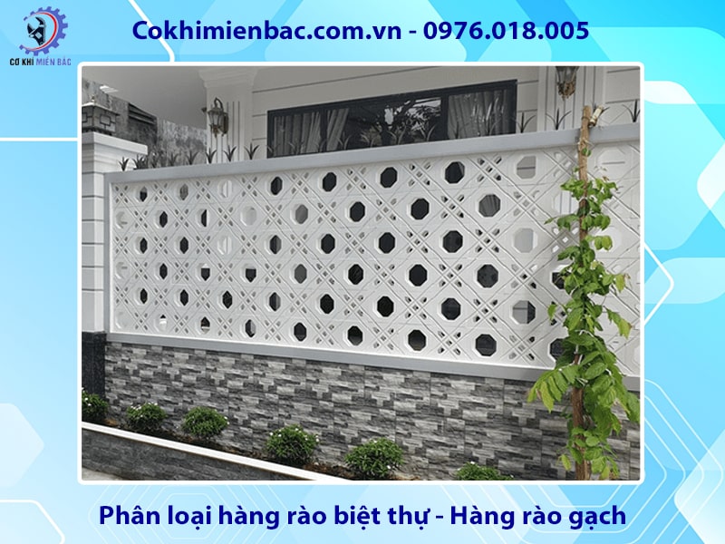 Phân loại hàng rào biệt thự - Hàng rào gạch