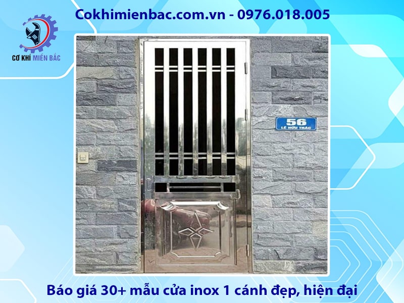 Tổng hợp và báo giá 30+ mẫu cửa inox 1 cánh đẹp, hiện đại