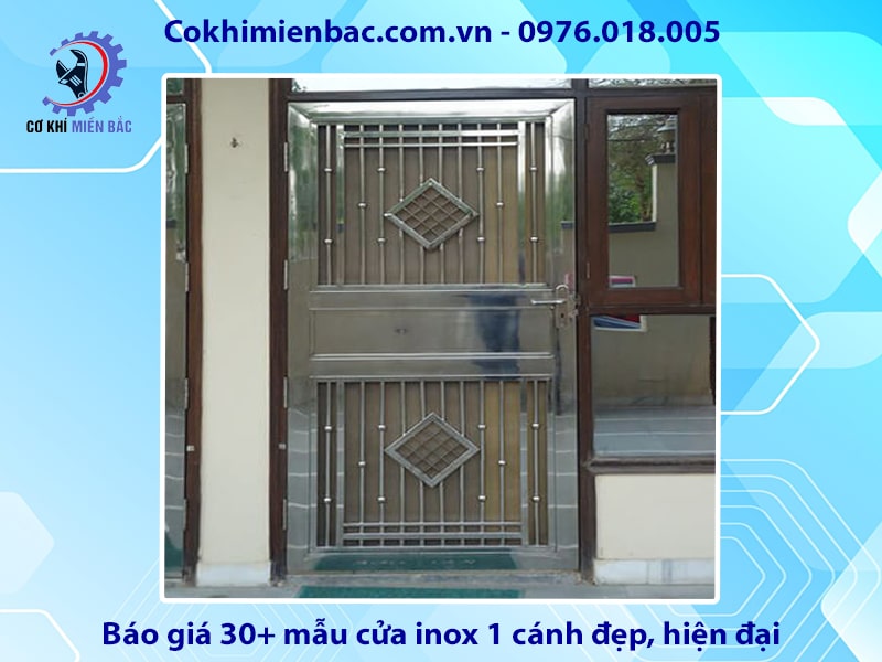 Tổng hợp và báo giá 30+ mẫu cửa inox 1 cánh đẹp, hiện đại