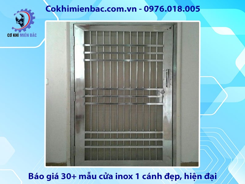 Tổng hợp và báo giá 30+ mẫu cửa inox 1 cánh đẹp, hiện đại