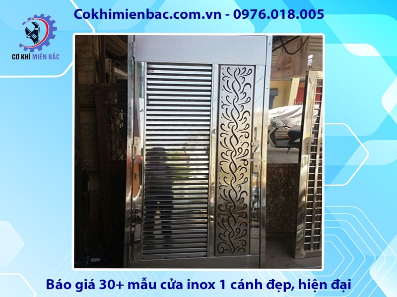 Tổng hợp và báo giá 30+ mẫu cửa inox 1 cánh đẹp, hiện đại