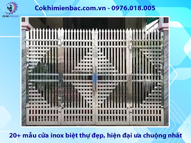 20+ mẫu cửa inox biệt thự đẹp, hiện đại ưa chuộng nhất 2024