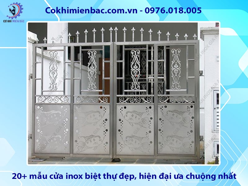 20+ mẫu cửa inox biệt thự đẹp, hiện đại ưa chuộng nhất 2024