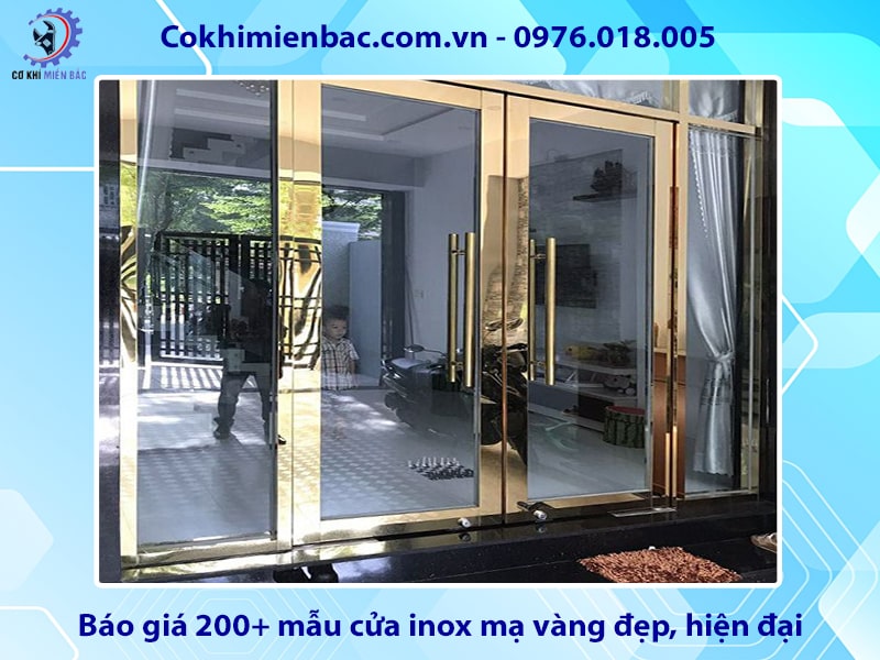 Báo giá 200+ mẫu cửa inox mạ vàng đẹp, hiện đại 2024