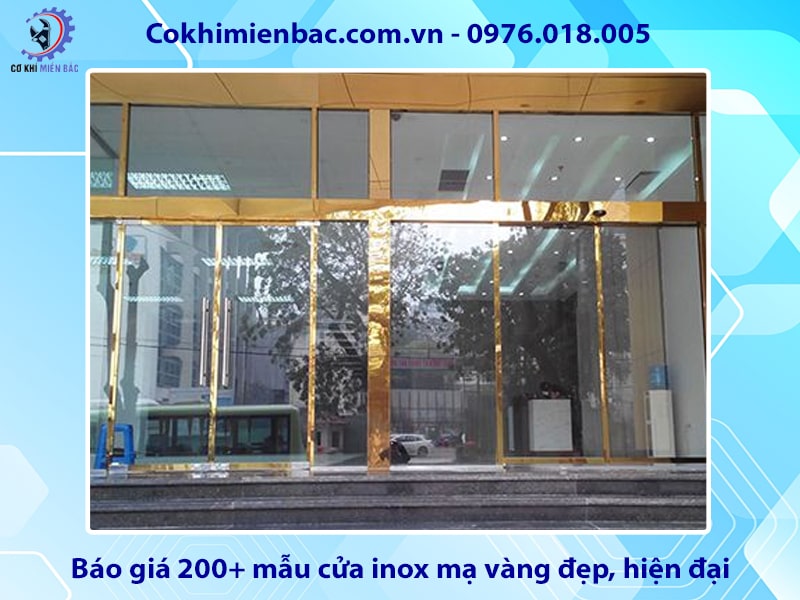 Báo giá 200+ mẫu cửa inox mạ vàng đẹp, hiện đại 2024