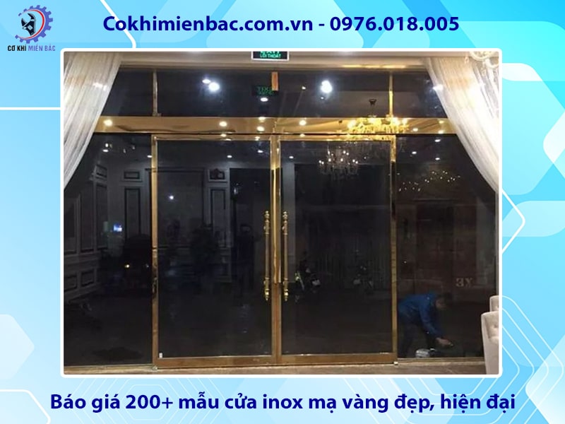 Báo giá 200+ mẫu cửa inox mạ vàng đẹp, hiện đại 2024