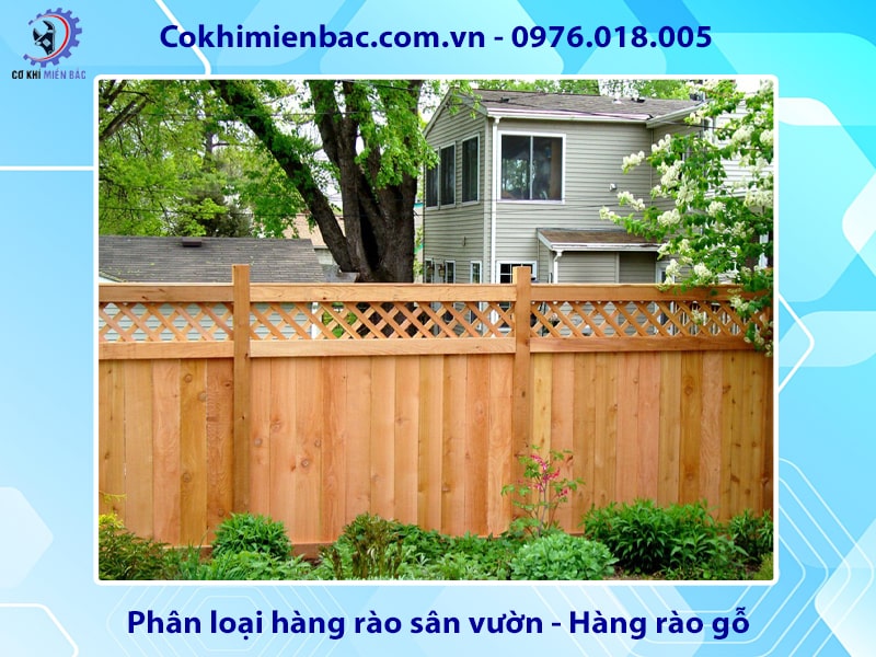 Phân loại hàng rào sân vườn - Hàng rào gỗ