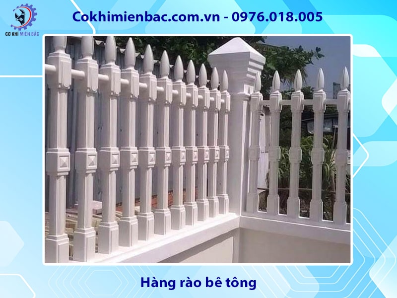 Các kiểu hàng rào nhà phổ biến hiện nay - Hàng rào bê tông