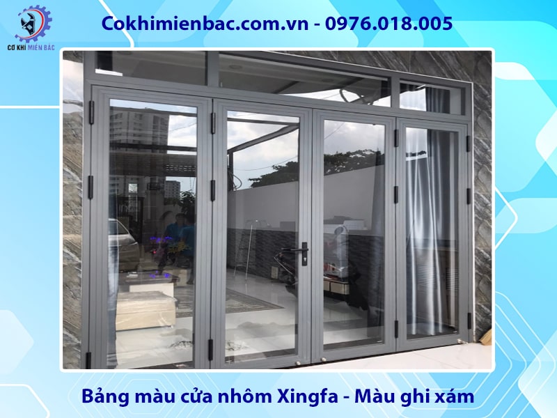 Bảng màu cửa nhôm Xingfa - màu ghi, xám