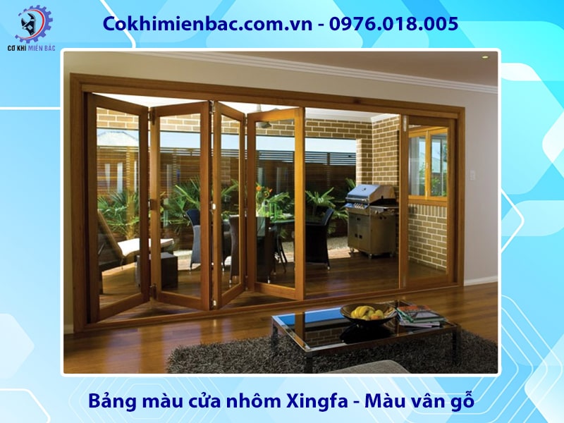 Bảng màu cửa nhôm Xingfa - màu nâu vân gỗ