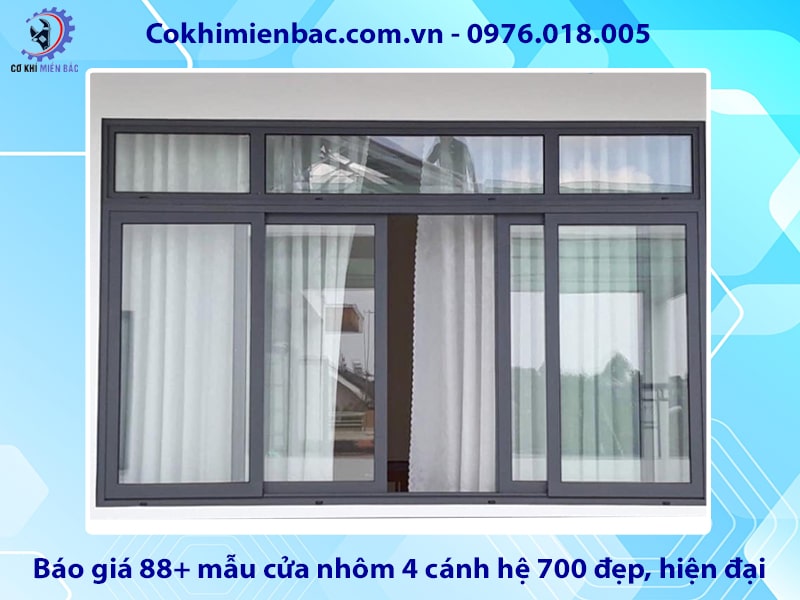 Báo giá 88+ mẫu cửa nhôm 4 cánh hệ 700 đẹp, hiện đại 2025