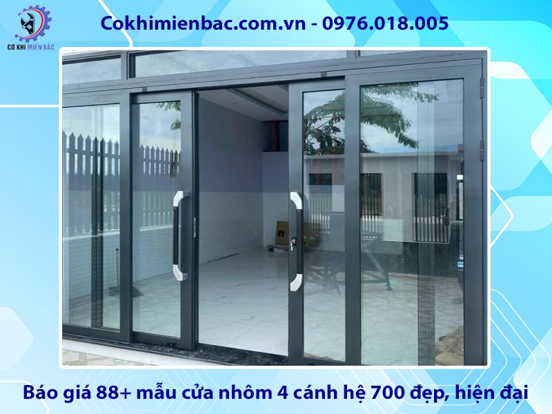 Báo giá 88+ mẫu cửa nhôm 4 cánh hệ 700 đẹp, hiện đại 2025