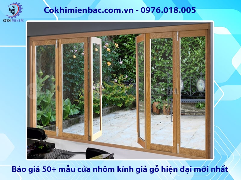 Báo giá 50+ mẫu cửa nhôm kính giả gỗ hiện đại mới nhất 2025