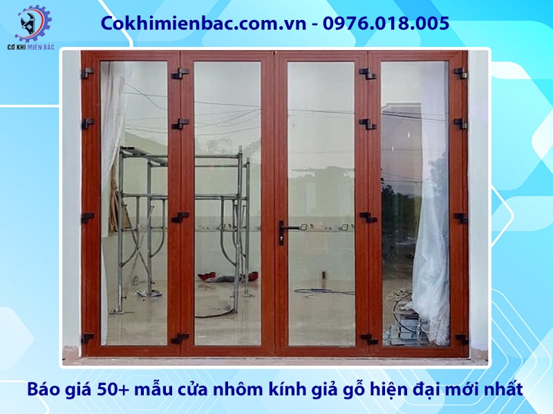 Báo giá 50+ mẫu cửa nhôm kính giả gỗ hiện đại mới nhất 2025