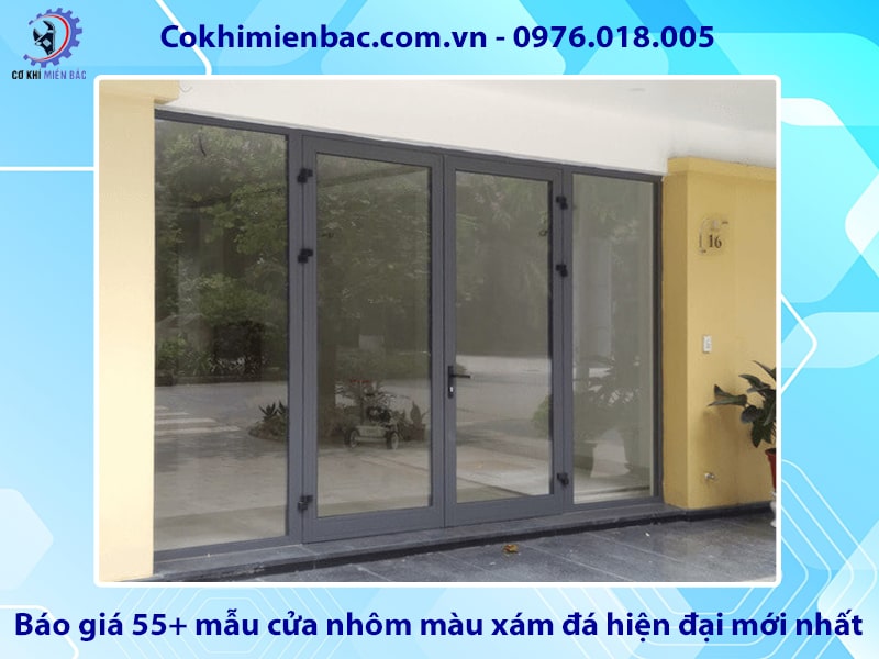 Báo giá 55+ mẫu cửa nhôm màu xám đá hiện đại mới nhất 2025