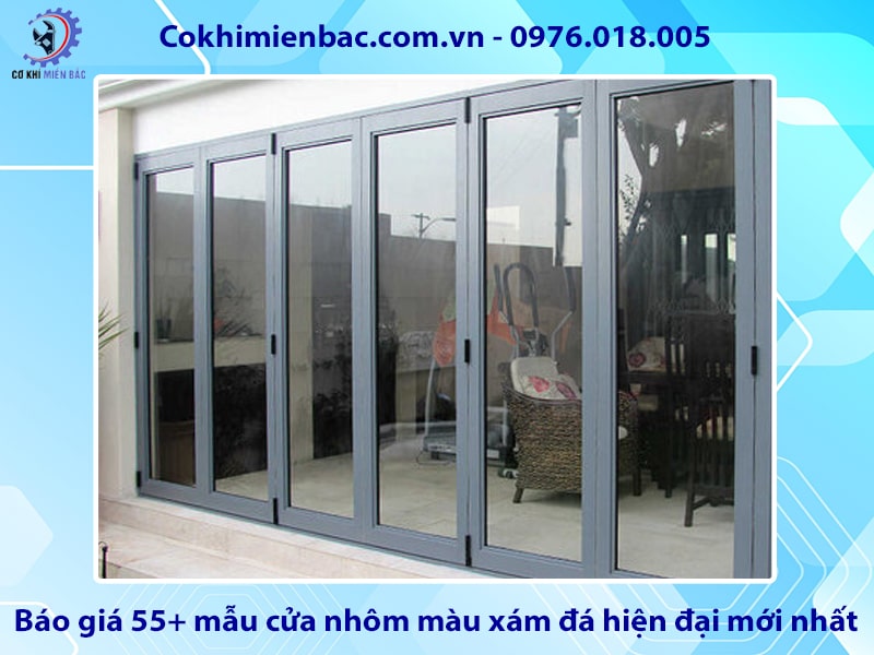 Báo giá 55+ mẫu cửa nhôm màu xám đá hiện đại mới nhất 2025