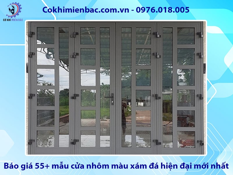 Báo giá 55+ mẫu cửa nhôm màu xám đá hiện đại mới nhất 2025